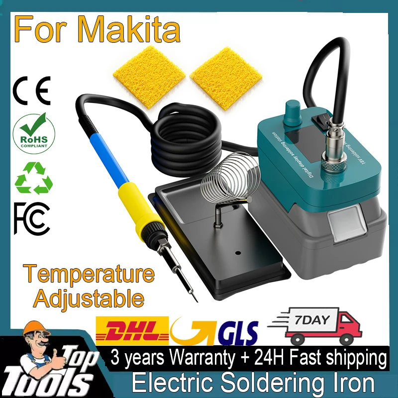 60W Electric Wireless Soldering Iron Set For Makita 18V Battery Temperature Adjustable Solder Station Portable Heat Repair Tools