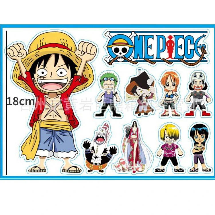 Autocollant imperméable de dessin animé One Piece, graffiti, anime, 18cm