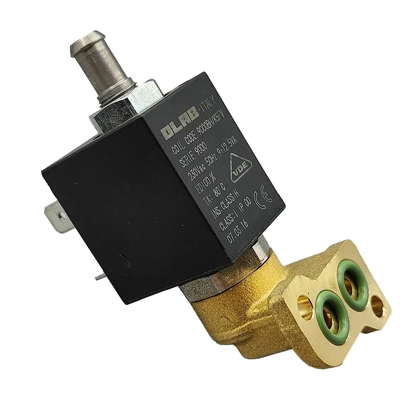 OLAB 9000BH AC Electric Brass Solenoid Valve 220V 230V 2-Position 3-Way Normally Closed for Coffee Machine Steam Hot Water