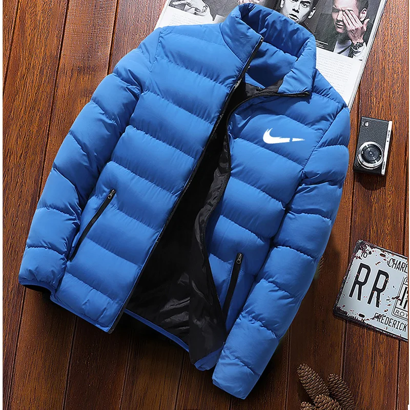 Veste en coton à col montant avec fermeture éclair pour hommes, Parka chaude épaissie, Veste de sport de jogging, Hip Hop Street, Mode d'hiver décontractée, Nouveau