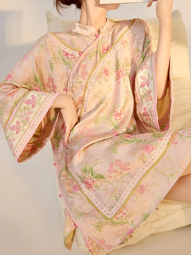Summer Chinese Style Luxury Design Printed Shirt 2026 New Loose Temperament Silk Top Jacket
