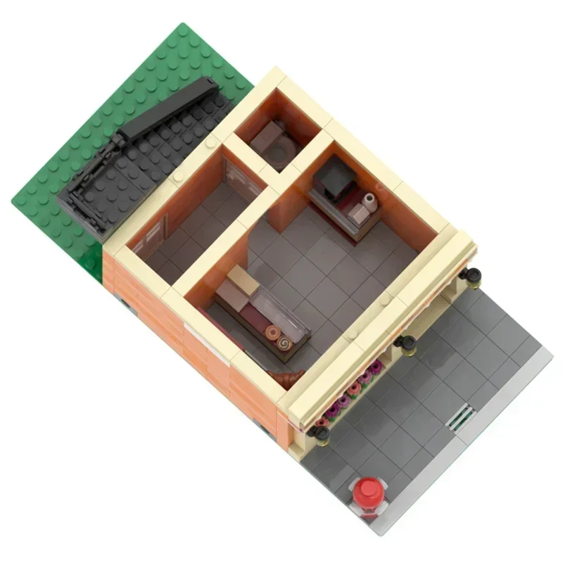 Moc Bouwstenen Urban Street View Model Straatakkerij Technologie Modulaire Blokken Geschenken Kerstspeelgoed Diy Sets Assemblage