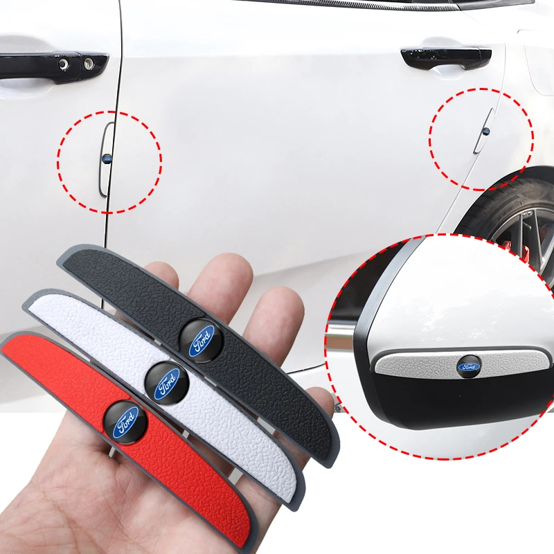4 Uds. Pegatinas protectoras de espejo retrovisor de puerta de coche de goma anticolisión S para Ford Focus Fiesta Puma Ranger Kuga MK7 MAX F150