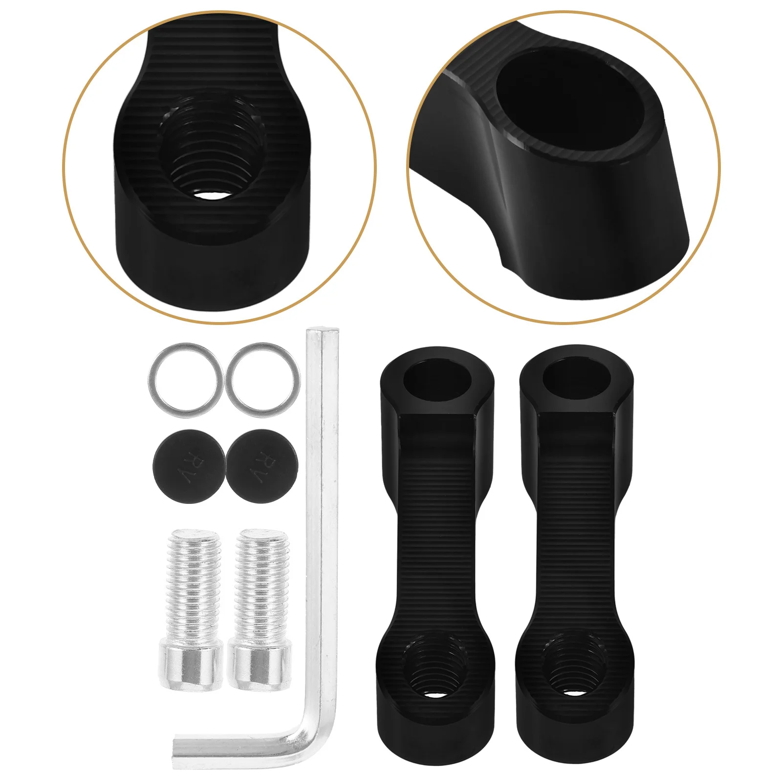 

1Set Motorcycle Rearview Mirror Mount Extension Bracket Sturdy Riser Adaptor Enhancer Motorcycle Mirror Extenders