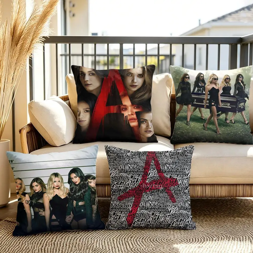 Pretty L-Little Liars Cushion Cover Soft Plush Throw Pillow Cover Double-Sided Decorative Cushion Case Sofa Bedroom Home Decor