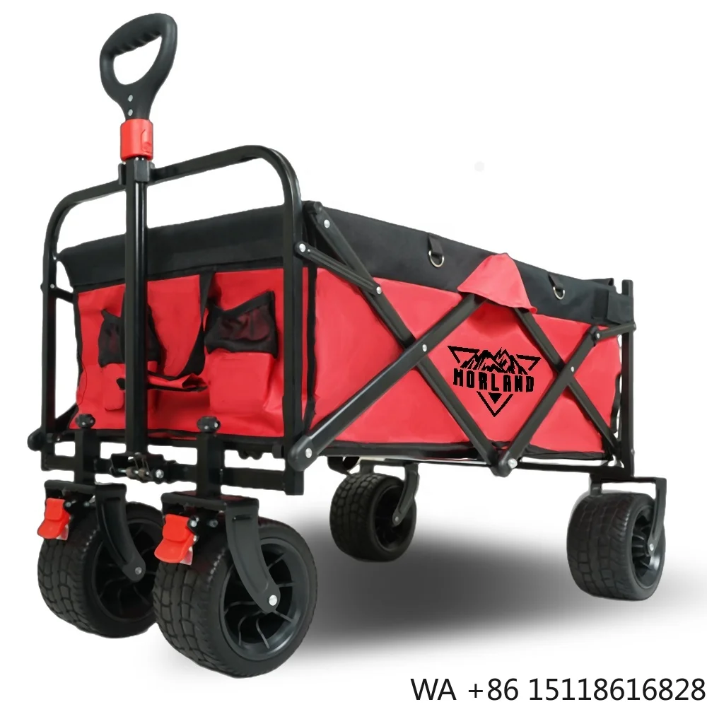 Vagon Plegable Foldable Beach Picnic Heavy Duty Collapsible Folding Wagon Garden Cart Trolley Camping Cart