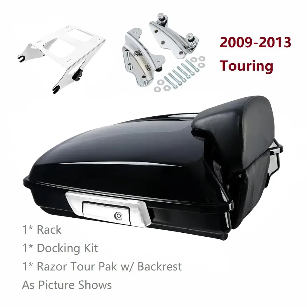 

Кофр Touring Razor Tour Pak для Harley 2009 года и новее, Road King, Street Glide, Ultra, Electra, CVO, с креплением для багажа и комплектом для установки.