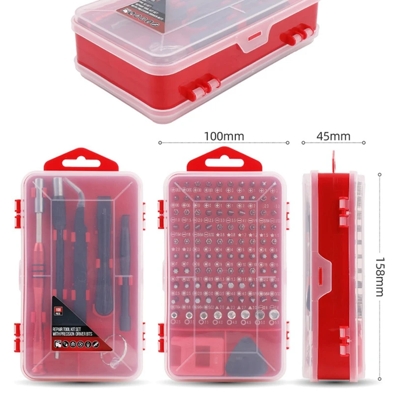 108Pcs 4Mm Precision Word Plum Triangle Screwdriver Screwdriver Mobile Phone Maintenance Tool Box Set Durable