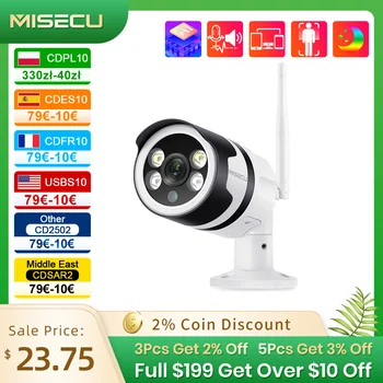 Misecu 3mp 5mp Draadloze Ai Ip-Camera Tweeweg Audio Buiten Kleur Nachtbeweging Detecteren Record Bewaking Beveiligingscamera Wifi