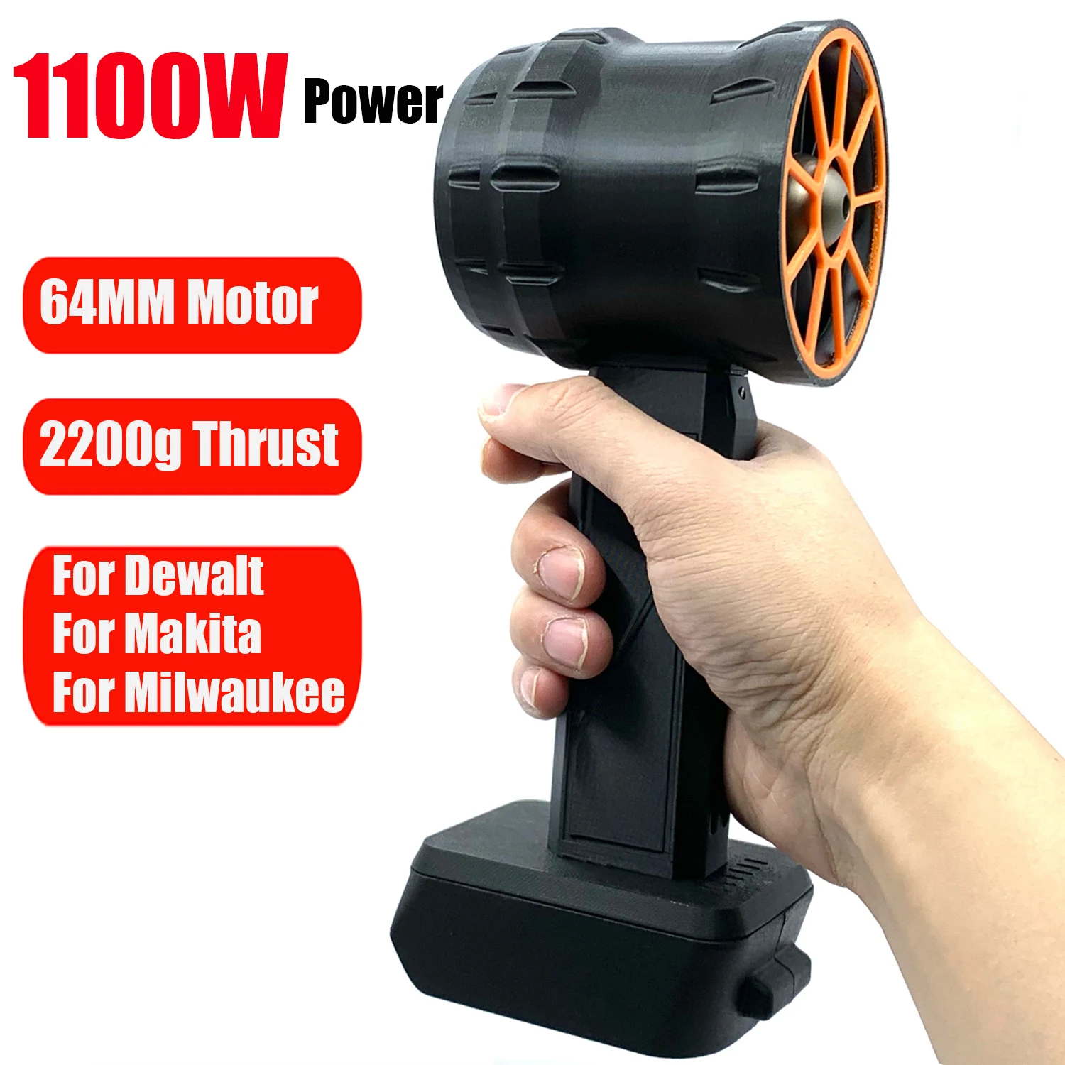 

Handheld Ducted Turbofan 64mm Brushless Motor Jet Fan 2200g Thrust 1100W Max Car Washer High Power Dust Blower Keyboard Cleaning