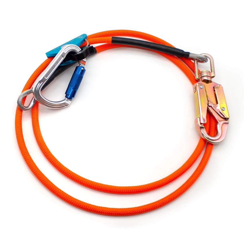 

Outdoor Steel Wire Core Flipline Kit 12MMx2.4M Flipline For Tree Climbing Adjustable Lanyard Better Grab Low Stretch