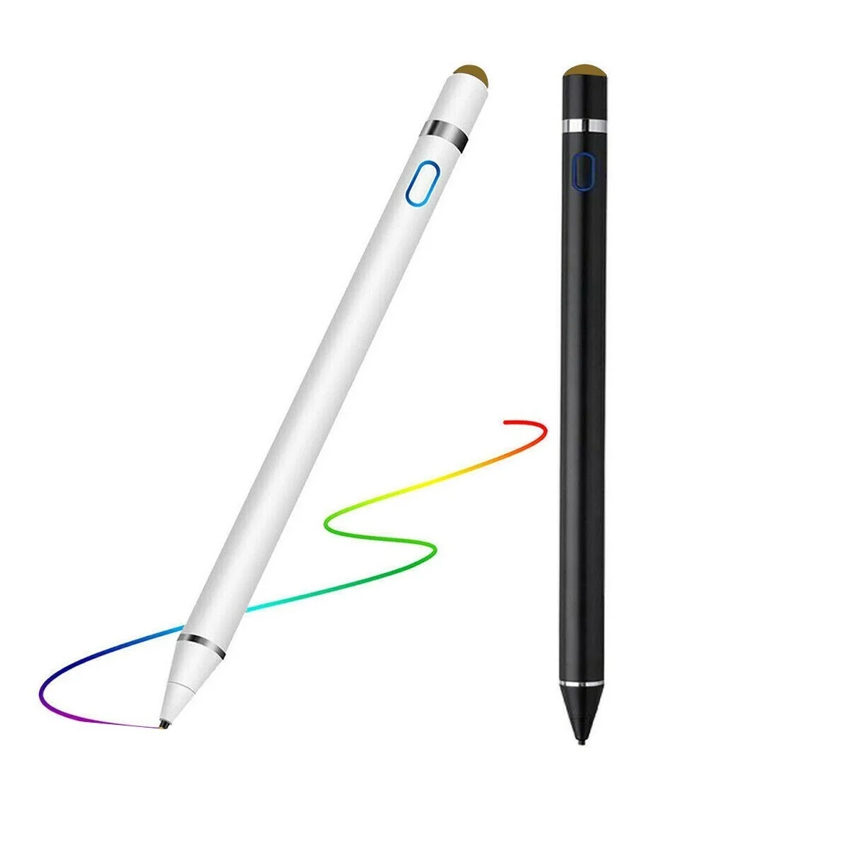 

Universal Active Capacitive Pen with Copper and Mesh Caps Compatible with All Touch Screen Tablets and Smartphones,2 in 1 Design