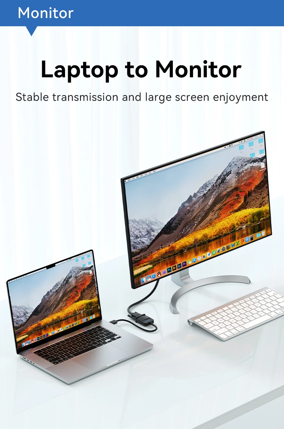 Vention HDMI zu VGA Adapter 1080P HD Stecker auf VGA Buchse Konverter mit 3,5 Jack Audio Kabel für Xbox PS4 PC Laptop Projektor – Detail 5