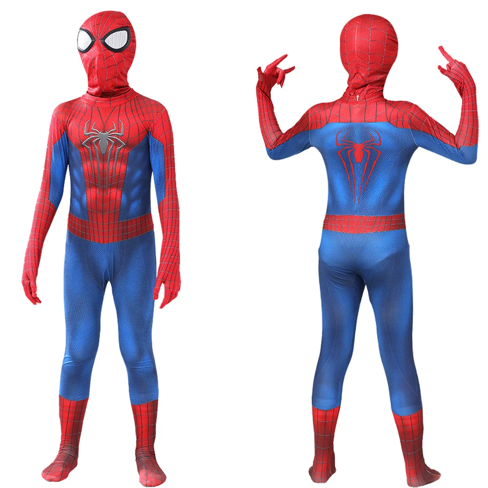 Kids Bodysuit Amazing Spiderman Cosplay Superhero Boys IPTV Spain Cosplay Party Clothes Child Zentai Outfits Halloween Costume