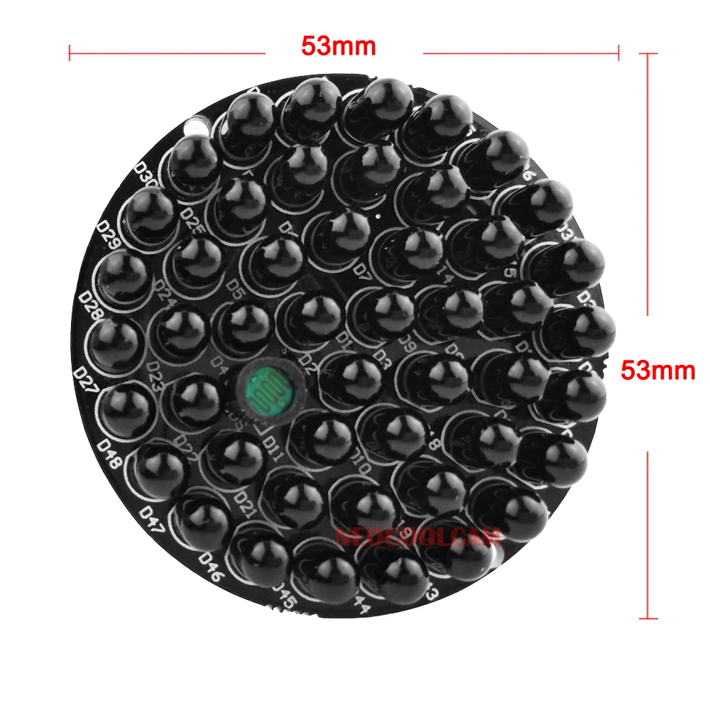 Infrared LED Board 940nm 48pcs IR LEDs Invisible at night No exposure Light Board For CCTV Infrared Fill Light Accessories