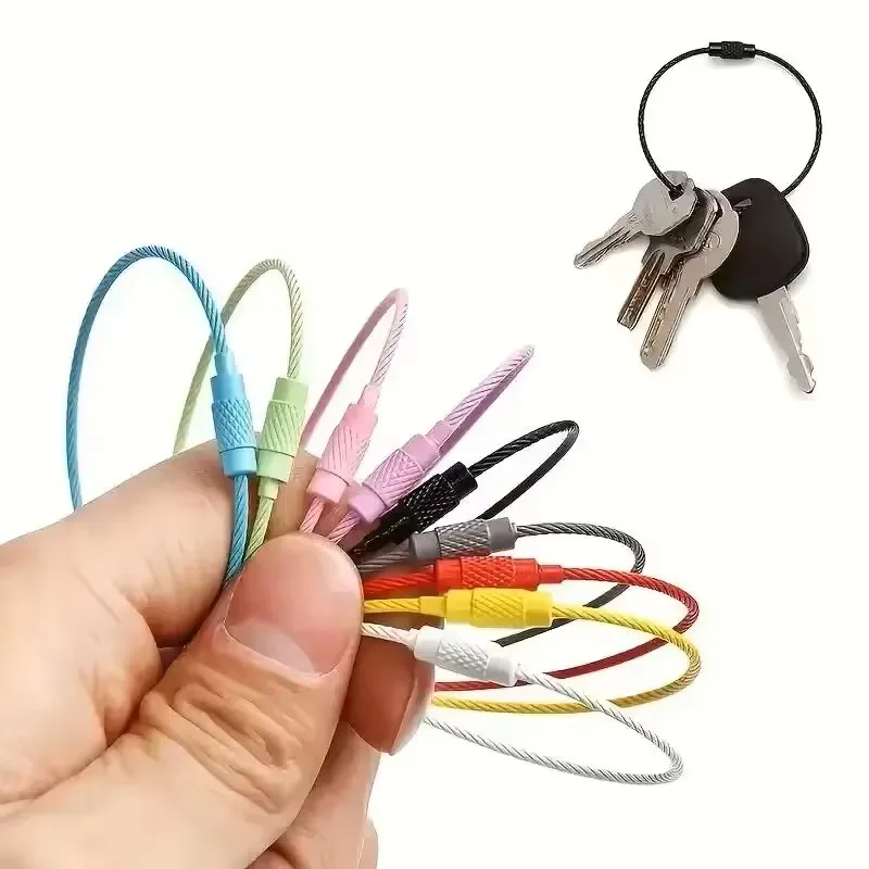 10pcs/20pcs Colorful Stainless Steel Wire Luggage Tag Clip DIY Keychain Key Ring Durable and Easy To Install Travel Everyday Use
