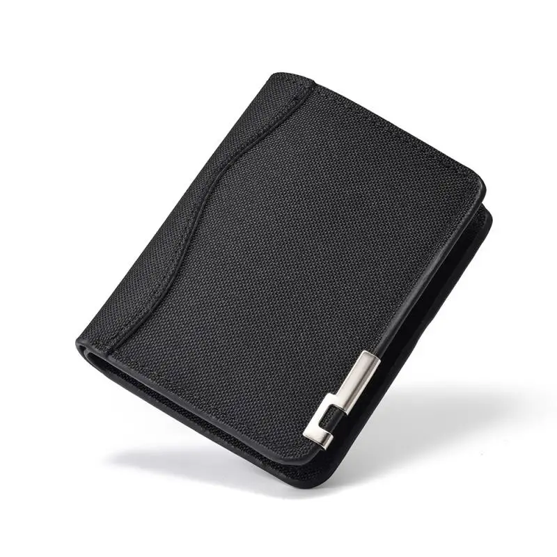 Men Ultra Thin Short PU Wallet Multifunctional Credit Card Holder Business Casual Bifold Purse For Male Student Gift Black Gray