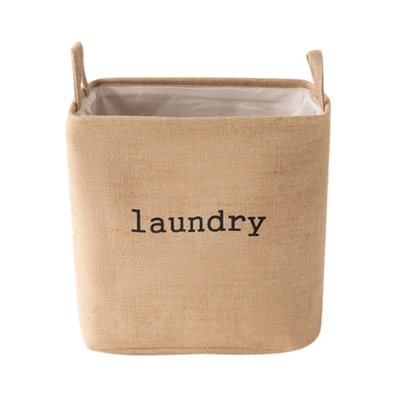 Jute Cloth Art Dirty Clothes Collection Basket Light Luxury Home Bathroom Foldable Laundry Basket Large Capacity Storage