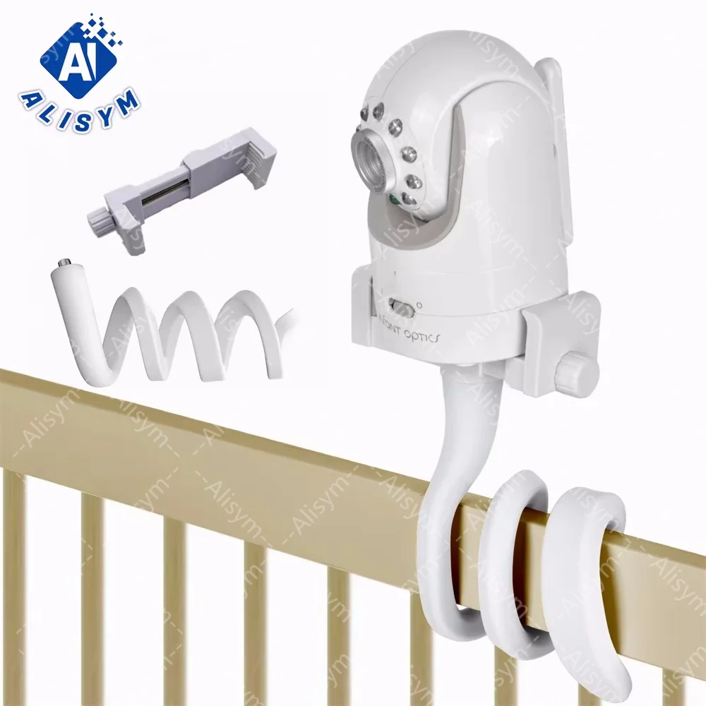 Uniwersalny uchwyt na łóżko niania elektroniczna Baby Monitor wielofunkcyjny wąż zacisk elastyczny statyw 1/4 mocowanie kamery z regulowanym długim ramieniem