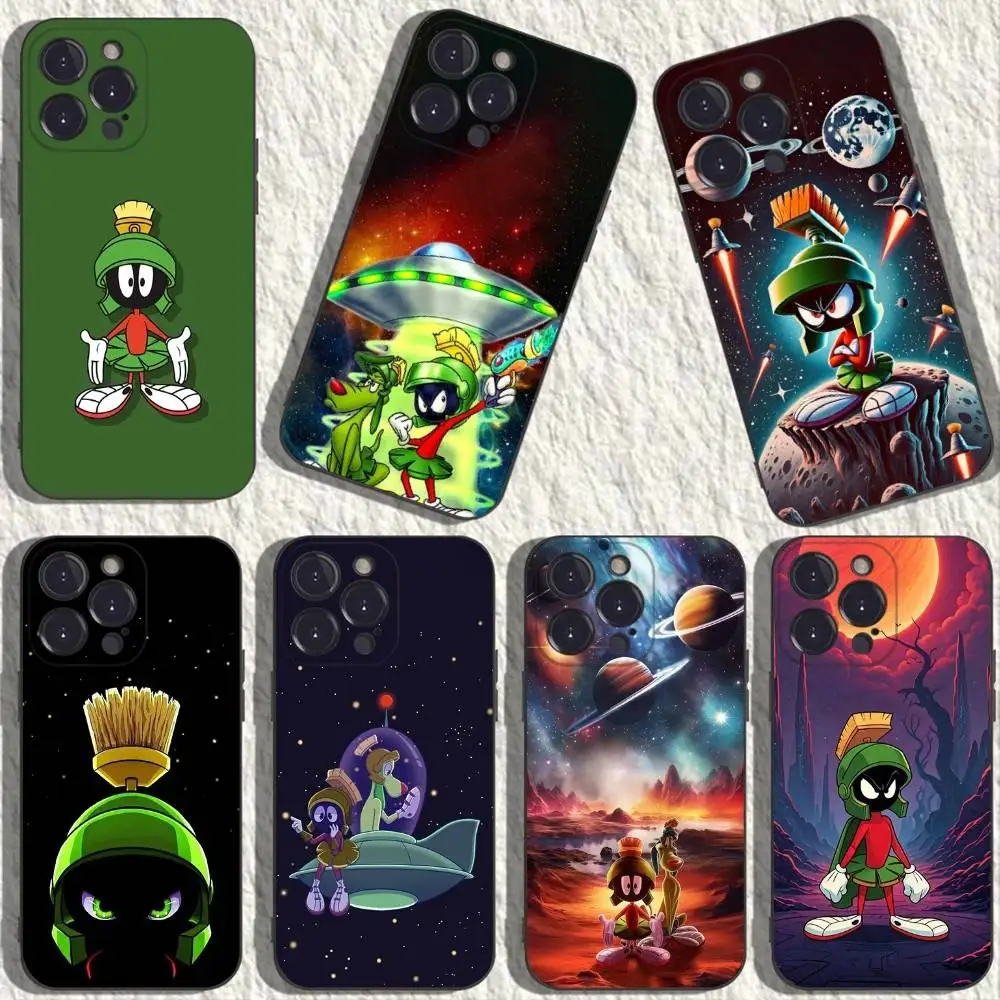 

M-Marvin The M-Martian Phone Case For iPhone 16,15,14,13,12,11 Plus,Pro Max,XS,X,XR,SE,Mini,8,7,Soft Silicone Black Cover
