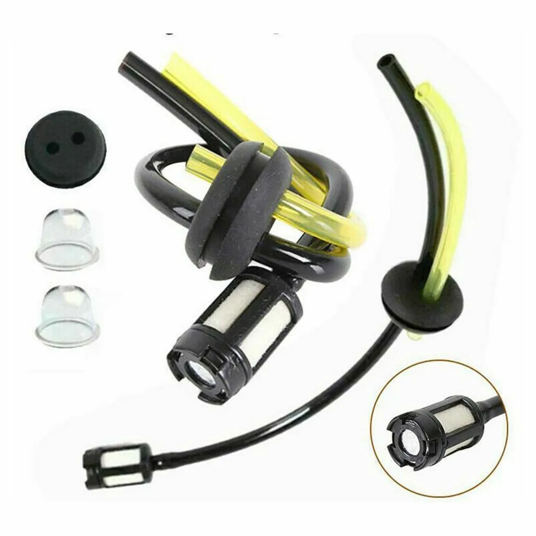 2 Set Filtro Carburante Guarnizione Tubo Carburante Con Bulbi Priming Per Decespugliatore-Tagliaie Attrezzi Da Giardino Tosaerba Accessori