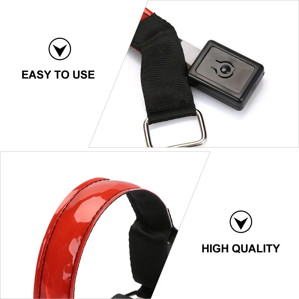 

2 pcs LED Glowing Armb s Reflective for Running Jogging Outdoor Straps Red Color Waterproof Lightweight