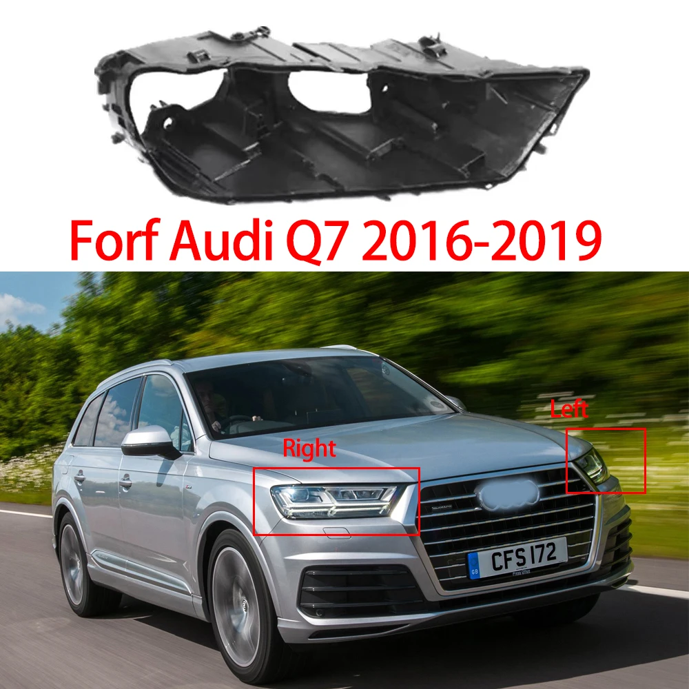 

For Audi Q7 2016 2017 2018 2019 Headlight Rear Base Black Head Lamp Rear Shell Headlight Base Car Accessories