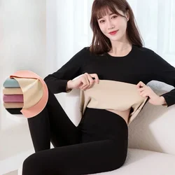 German Velvet Thermal Underwear Sets Women Seamless Warm Plus Fleece Thickening Suit Long Autumn Clothes Long Pants Long Johns