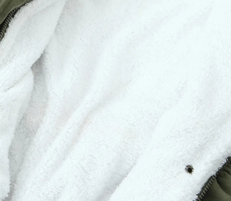 Neue Damen Winterjacke mit Baumwollfüllung 2026 Damen Mittellange Warme Lammfell-Steppjacke Übergrößen Damenparka Oberbekleidung – Detail 11