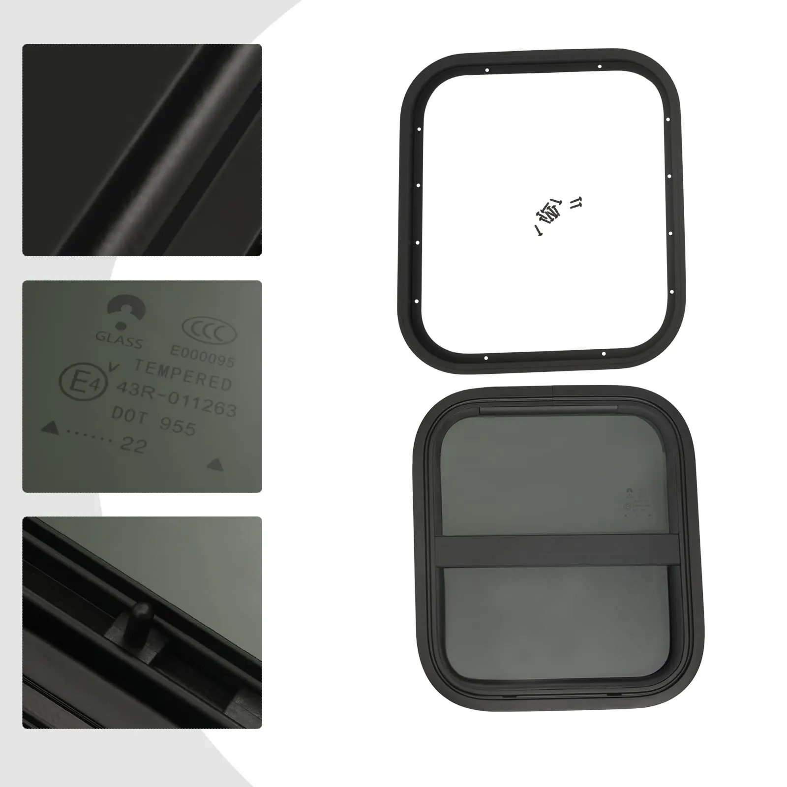 Ventana para RV de 14\" de ancho x 16\" de alto, ventana impermeable para remolque en forma de lágrima, ventana para Camper, deslizador para casa pequeña con pantalla, ventana Interior para Camper