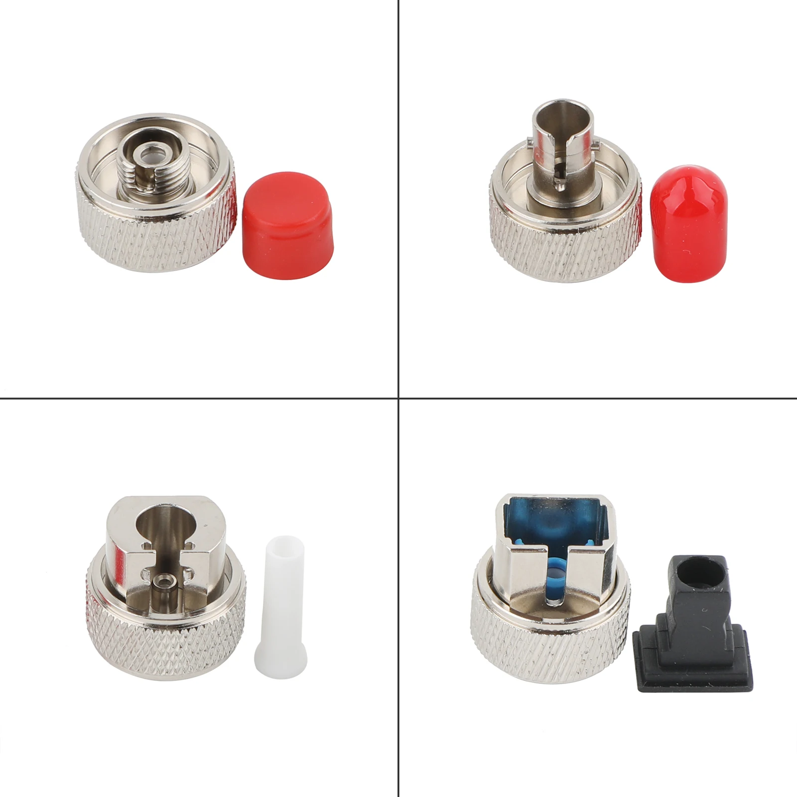 

US 10PCS Fiber Optic Adapter Kit, OTDR Adapter SC FC ST LC Connector for OTDR Testing