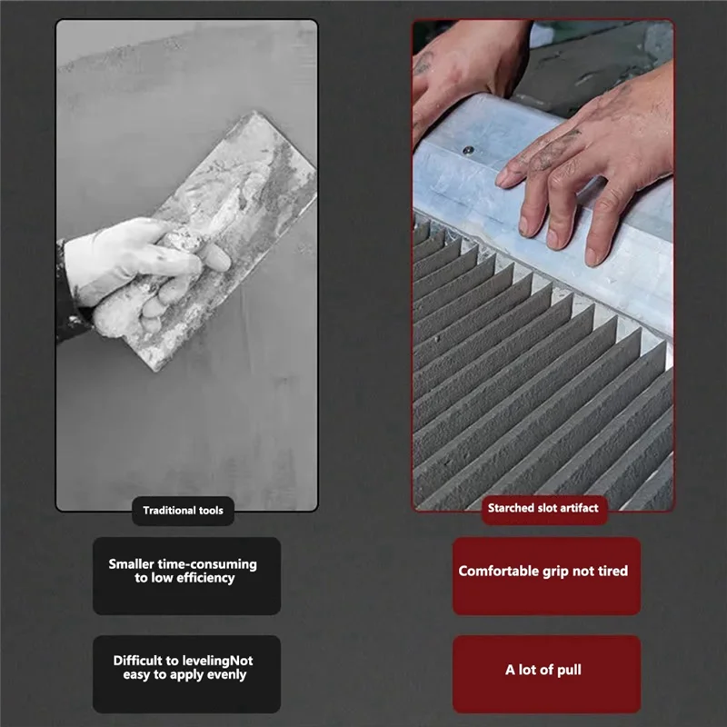 【Must-Haves】Plastering Trowel 10Mm Eye 600Mm Long Stainless Steel Adhesive / Mortar Tile Tool Construction