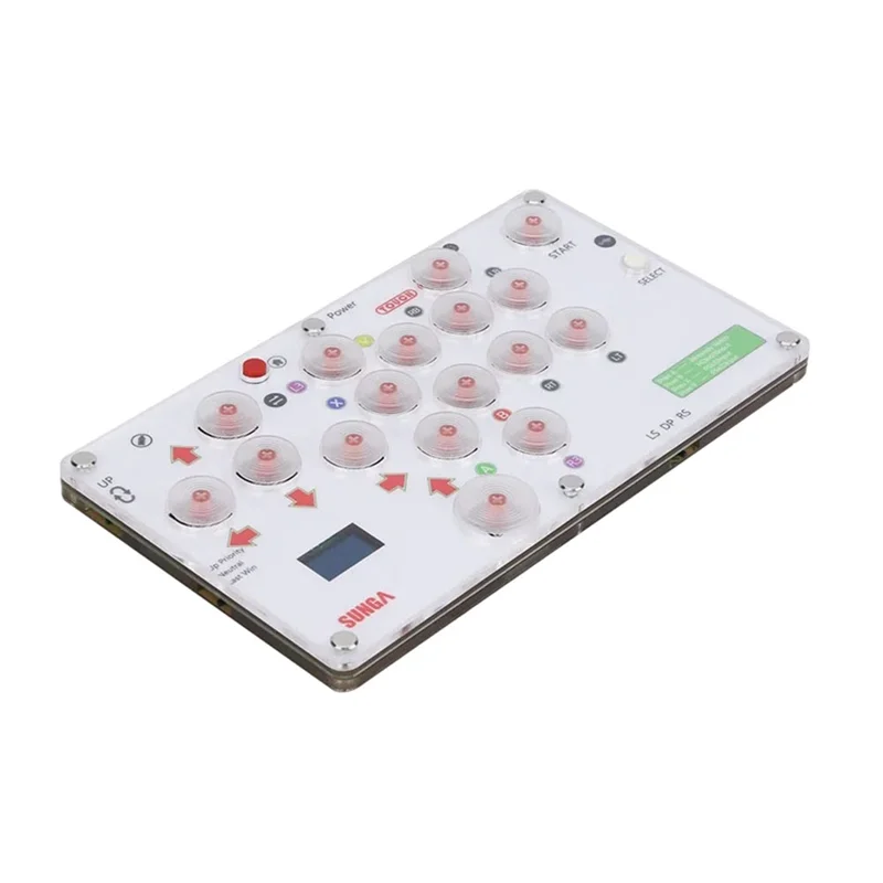 

Stylish-17-Button Mini Arcade Controller Fight Stick Gaming Controller With Screen Replacement Parts Accessories For Hitbox PC/P