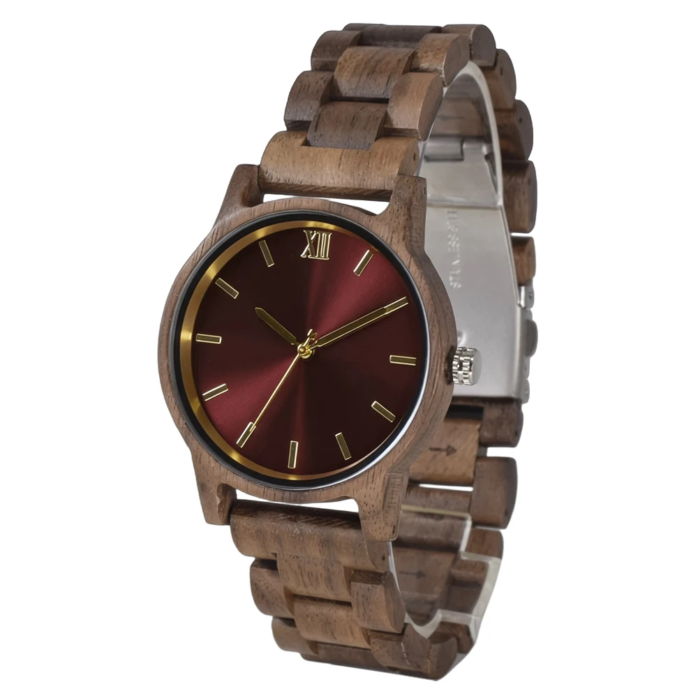 Natural Wood Woman Analog Watch 100% Original Wood Japanese Quartz Movement Lady Wooden Wristwatch For Gift
