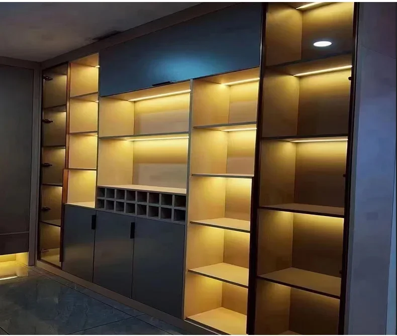 New Chinese style wall commercial stainless steel winery display wine cabinet living room dining room wine rack household