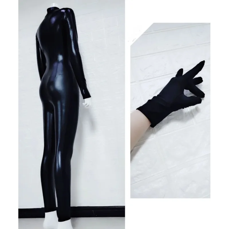 Dura cosplay costume Celty jumpsuit black elastic leather tights women lager suit carnival outfits