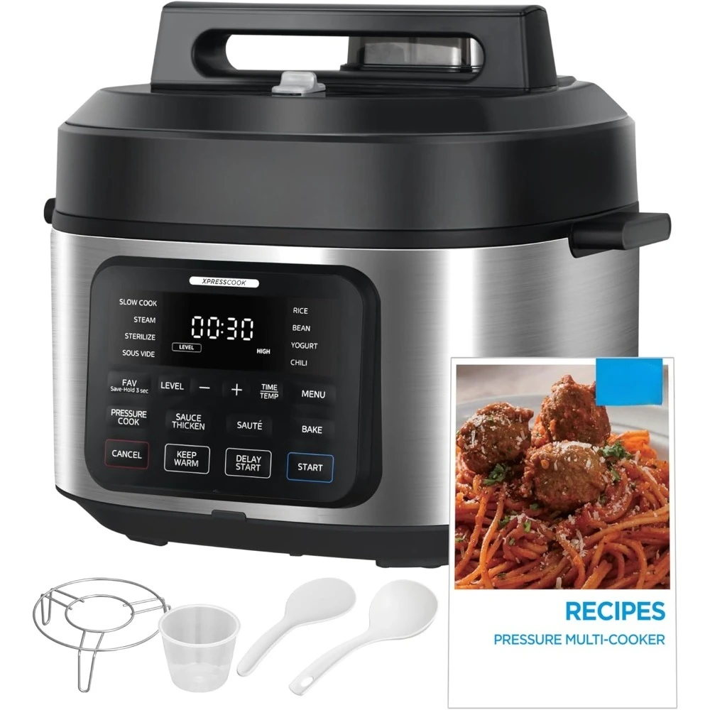 Popular-12-in-1 Electric Pressure Cooker, 6.5 Quart, 12 Presets, Multi-Functional Programmable Slow Cooker, Rice Cooker-NEW