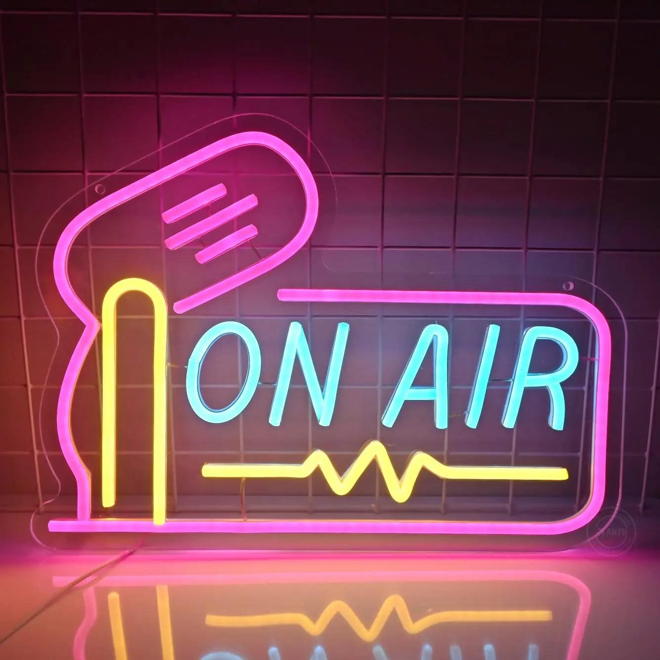 On Air Neon Sign for Live Studio Broadcasting Room Radio Station Wall Decor LED Recording Light Sign for Music Studio Boys Girls