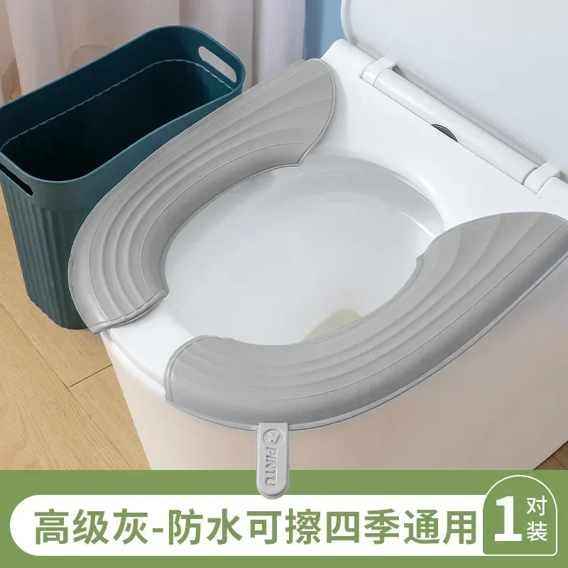 1 paar Waterdichte Zachte Toiletbril Cover Badkamer Wasbare Closestool Mat Pad Kussen Universele WC Wc Set Cover Bidet Accesso