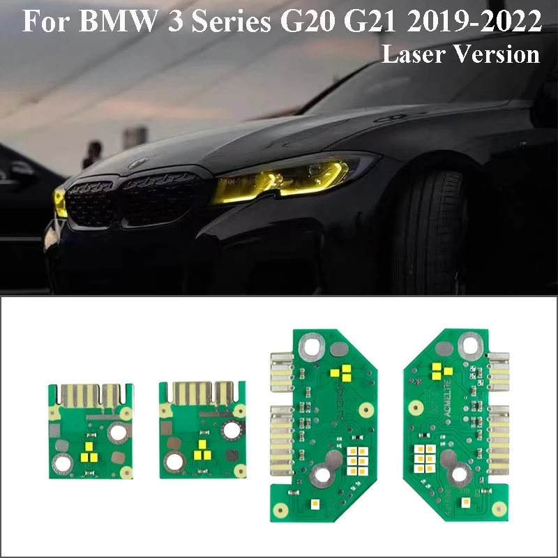 

For 2020 2021 2022 BMW G20 G21 G28 With Laser Headlight LED Modules Daytime Running Lights Chip Yellow Angel Eyes CSL DRL Boards