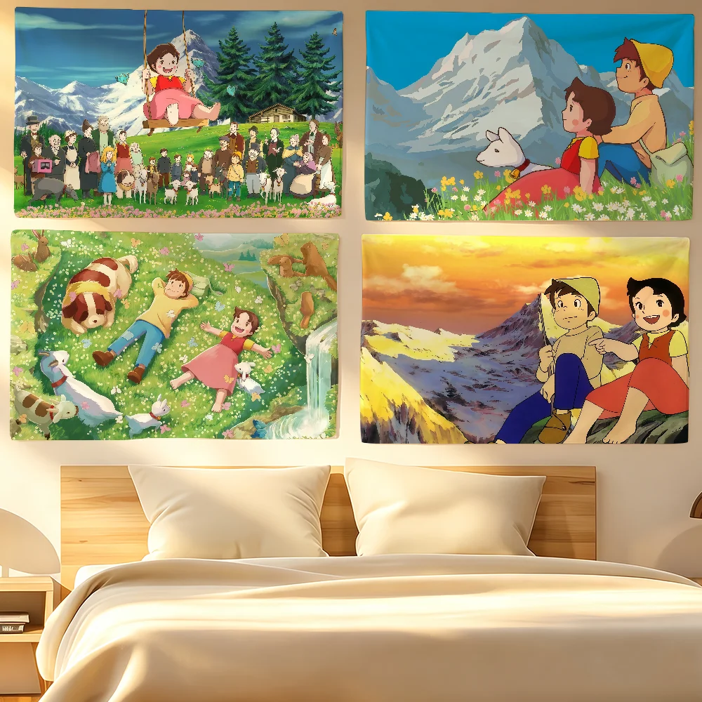 Cartoon Heidi Girl of The Alps Flag For Sports Matches  Games Parade Rally Holiday Festival Backyard Balcony Club Bar Decor