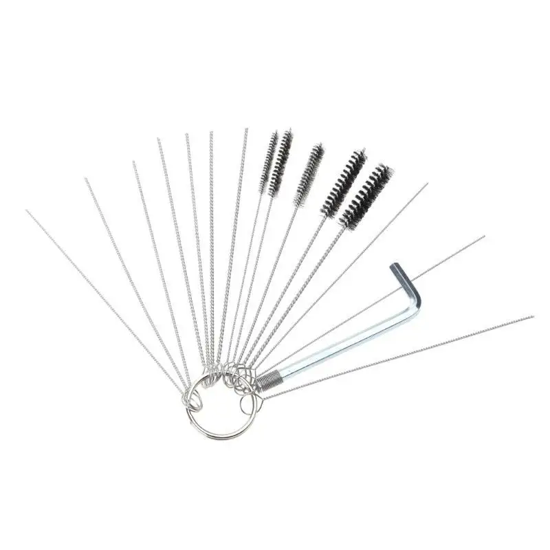 

652F Инструменты для чистки аэрографа Необходимый игольчатый и щеточный ключ Очиститель карбюратора