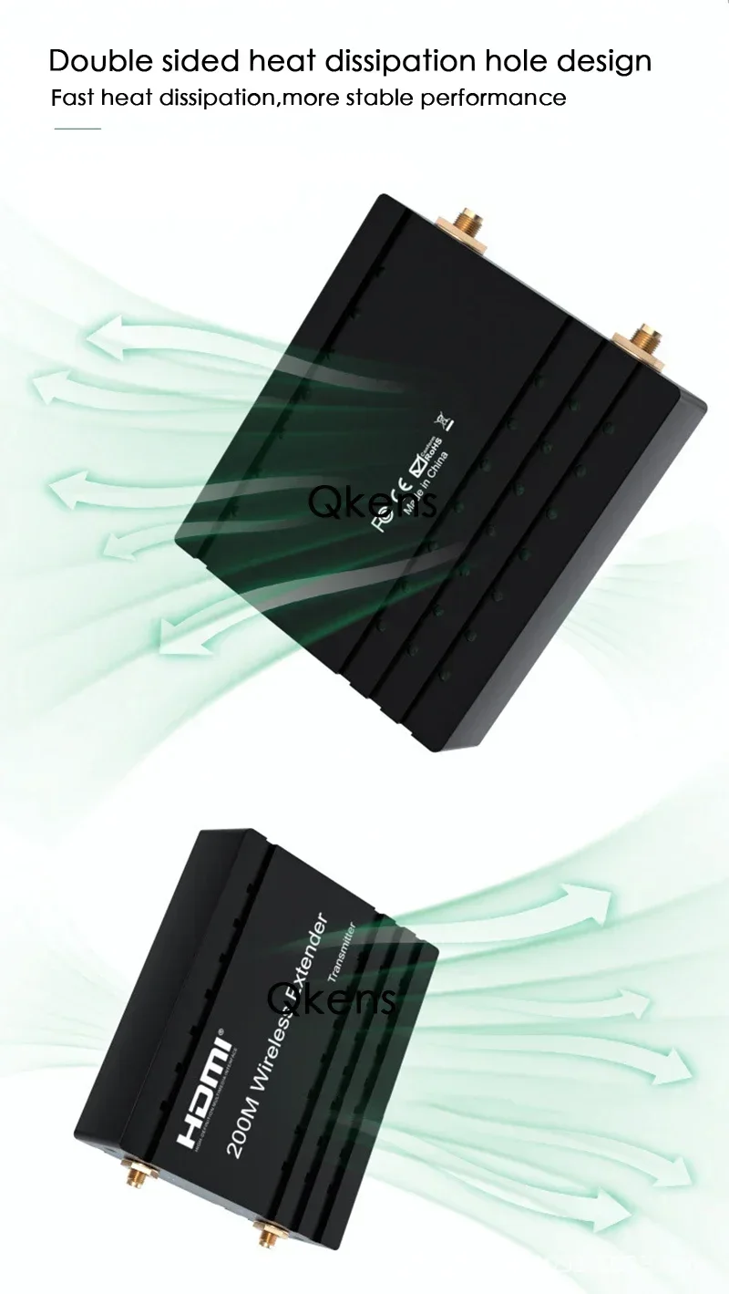 Extender HDMI Wireless Trasmettitore e Ricevitore Audio Video 200M Adattatore per Mirroring Schermo da Fotocamera Laptop PC a TV Monitor