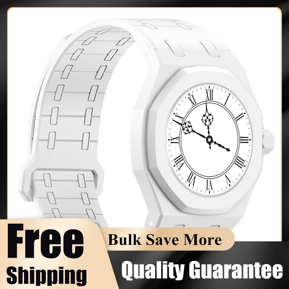 Silicone Watch Strap Quick Release Waterproof Watch Shell Non-Fading Shockproof Wrist Guard for Outdoor Travel Leisure Wearing
