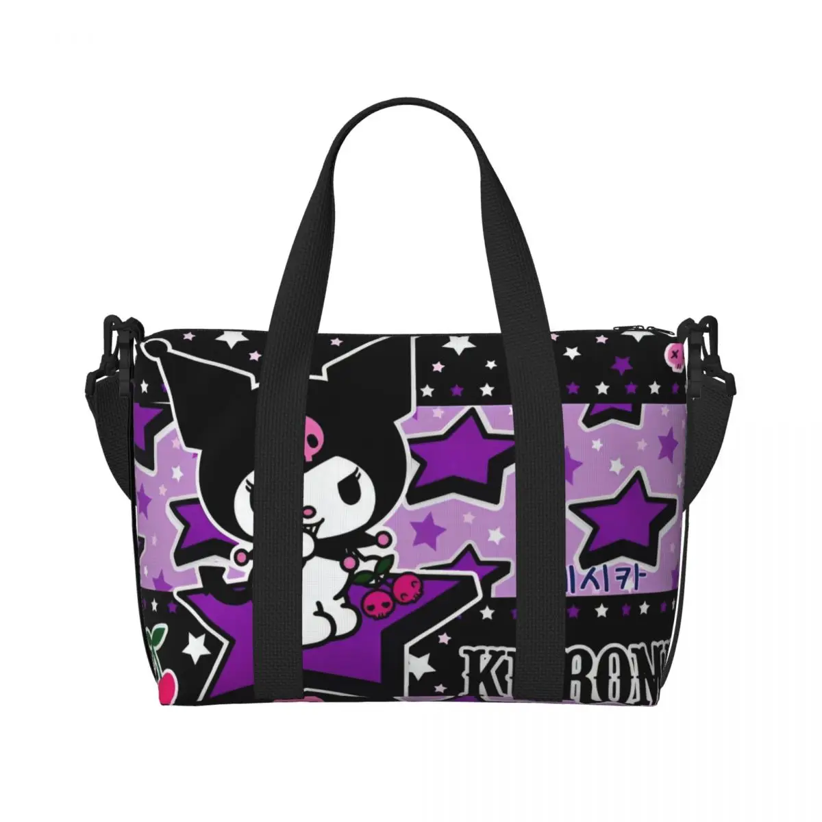 

Womens Hello Kitty Kuromi Hand Bags Waterproof Tote Bag HandBag with Zipper for Gym Grocery Travel