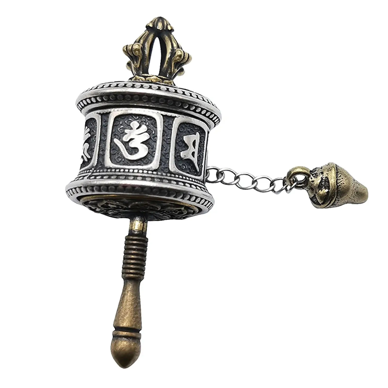 Prayer Wheel Pendant Tibetan Buddhist Copper Mantra Cylinder Necklace Vintage Meditation Sutra Turning Charm Auspicious Jewelry