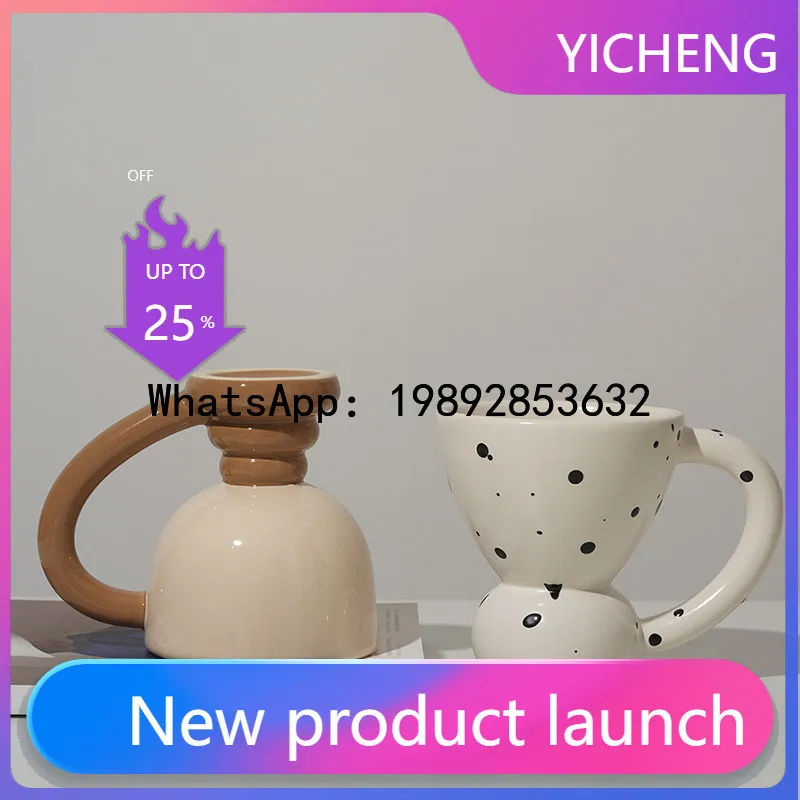 

Cjlivetai high-value, instagrammable ceramic coffee mug - creative office water cup, perfect for home, couples, and gifts