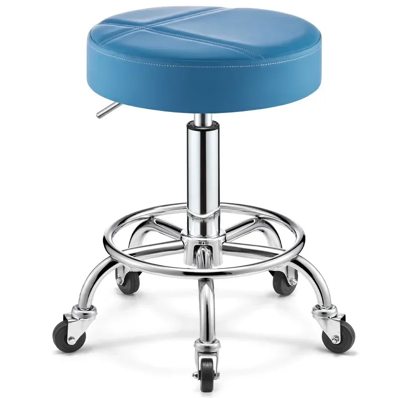 Professional Swivel Barbers Chairs Wheels Portable Rolling Hairdressing Stool Rotating Coiffeur Stuhl Salon Furniture MQ50BC