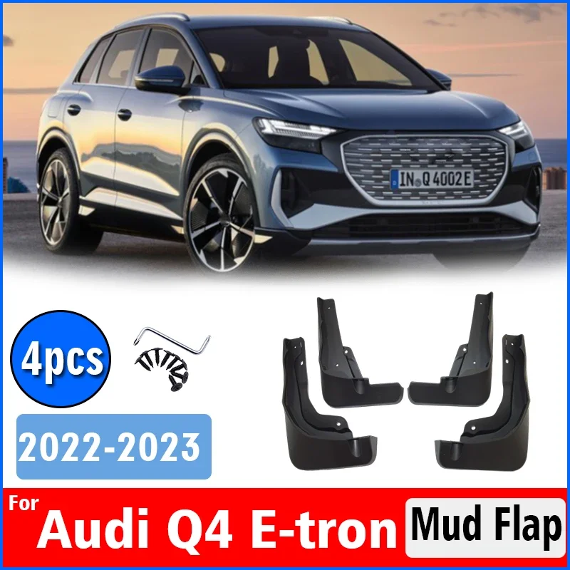 2022 2023 2024 2025 FOR Audi Q4 Etron E-tron Mud Flap Guards Splash Mudflaps Car Accessories Front Rear 4pcs Mudguard Fender