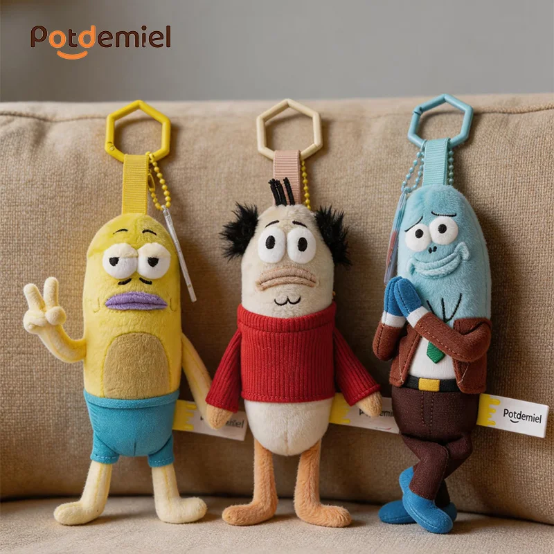 Authentic Potdemiel Spongebob Squarepants Bikini Bottom Residents Plush Doll Fashion Toy Backpack Keychain Pendant Friend Gift
